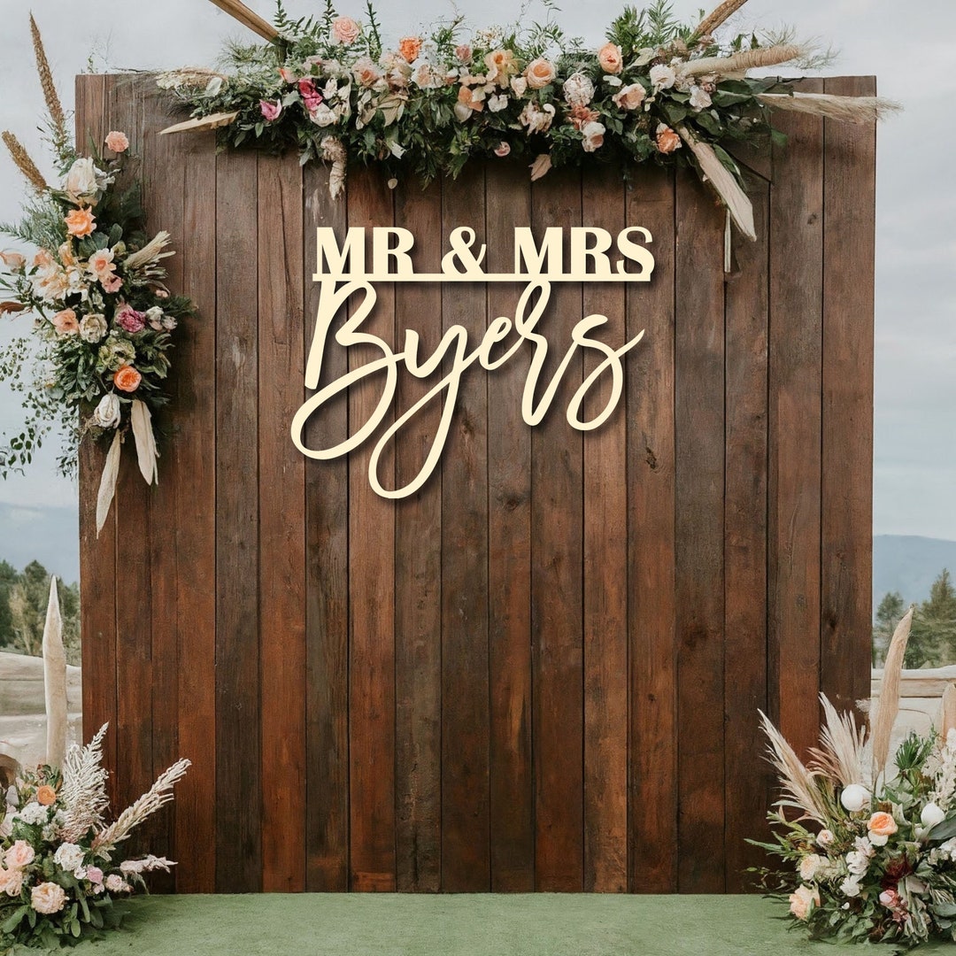 Mr and Mrs Sign Personalized, Family Name Sign, Mr & Mrs Wedding Sign ...