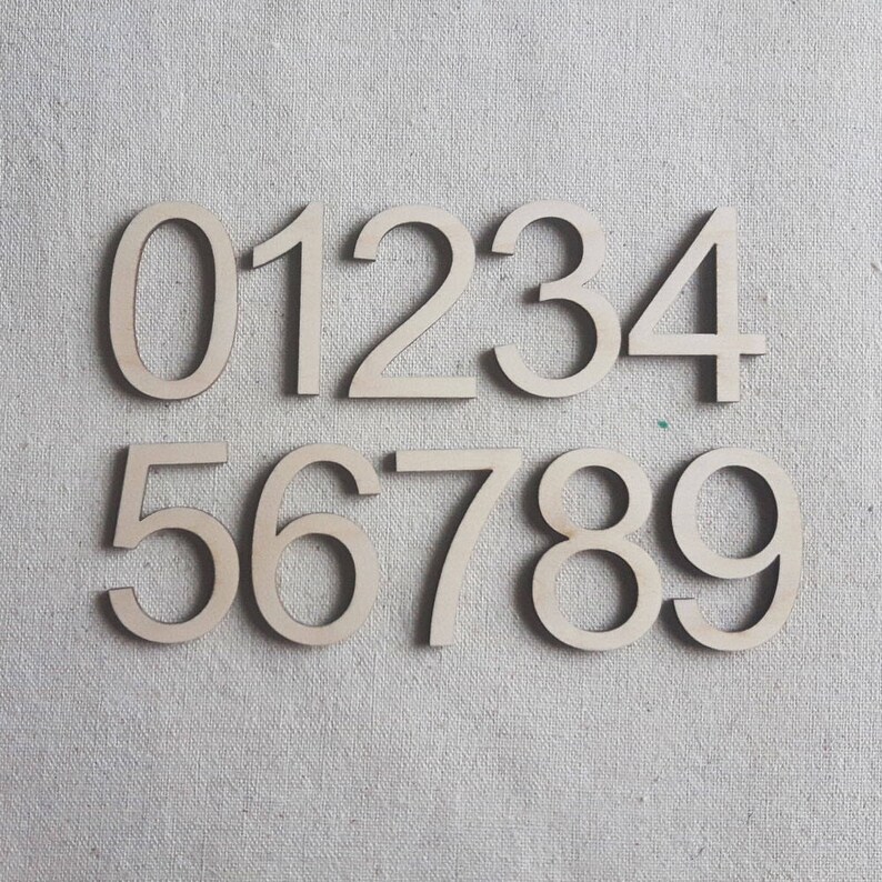 Set of 10 Numbers Wooden Numbers Unfinished Numbers Number Etsy