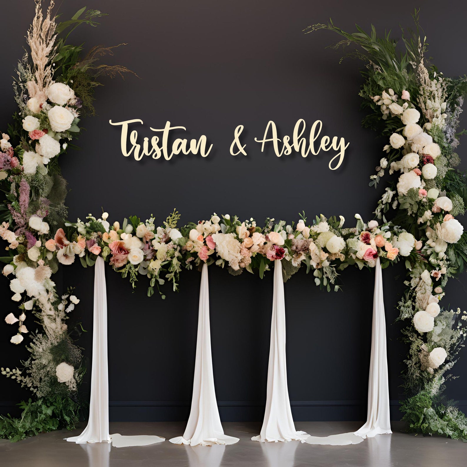 Double Name Sign, Couples Name Sign, Wedding Backdrop Sign, Custom