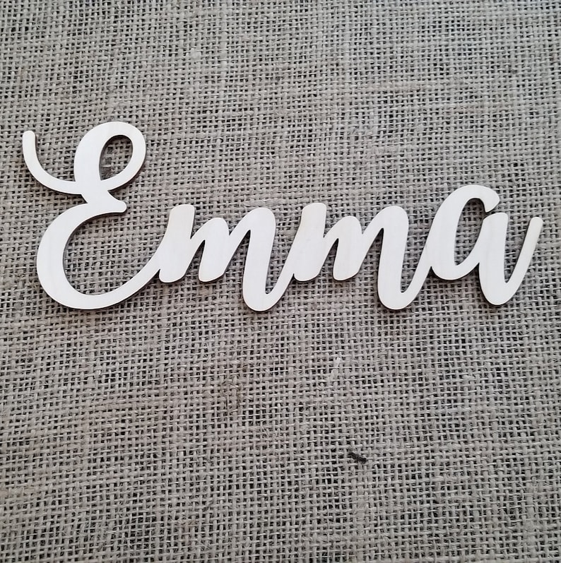 Nursery Name Sign Wood Name Sign Emma Sign Baby Wall Name Etsy Canada