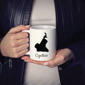Cameroun Mug Travel Carte Ville natale déménagement cadeau