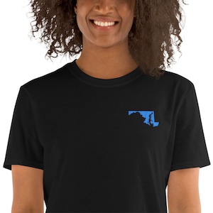 Maryland Shirt Home State Embroidered Map