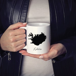 Islande Mug Travel Carte Ville natale déménagement cadeau
