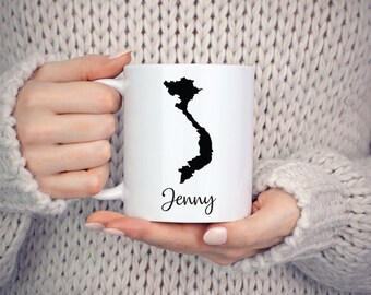 Kubek Wietnam Mapa Podróży Miasto rodzinne Przeprowadzka Prezent