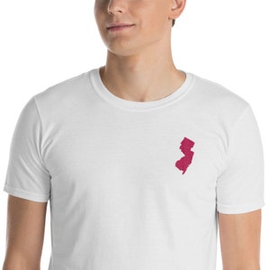 New Jersey Home State Map Embroidered Shirt