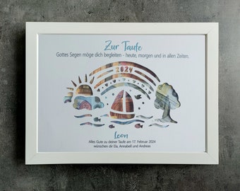 Taufe Geldgeschenk Regenbogen, Taufgeschenk, Taufe personalisiertes Geschenk Mädchen für Bilderrahmen