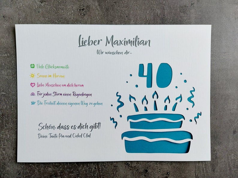 Geldgeschenk zum Geburtstag, Geburtstagskarte personalisiert, Geschenk Geld für Bilderrahmen Karte Bild 3