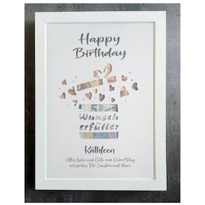Geburtstag Geschenk personalisierbar, Geburtstagskarte Geld, Geburtstagsgeschenk Geld, Geldgeschenk für Bilderrahmen Mann Frau