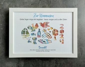 Confirmation money gift, communion money gift, confirmation gift money fish personalized