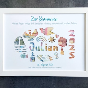 Regalo in denaro per la comunione, regalo in denaro per la cresima pesce personalizzato, regalo in denaro per il battesimo pesce personalizzato, ragazzo, regalo in denaro ragazza