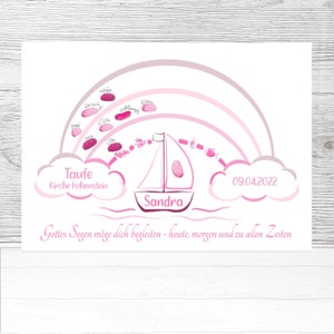 Fingerprint rainbow baptism, gift rainbow baptism, A3 poster