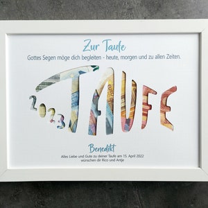 Geldgeschenk zur Taufe, Taufe Geschenk Geld Geldgeschenk Fisch personalisiert für Bilderrahmen, Taufgeschenk für Jungen Mädchen, Taufe Karte
