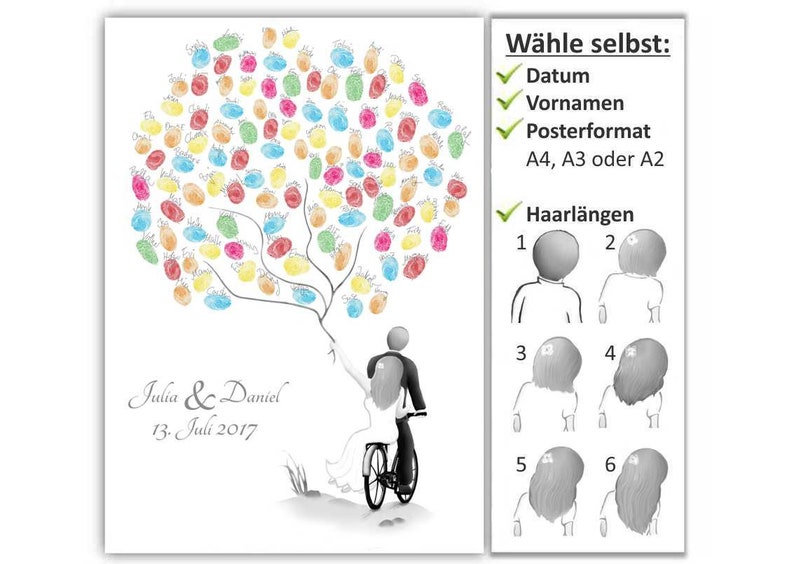 wedding tree Hochzeitsgeschenk Fingerabdruck-Baum Bild 1