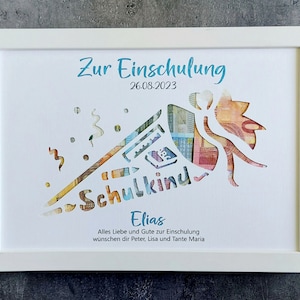 Einschulung Geschenk Junge Mädchen personalisiert, Schulanfang Geldgeschenk Einschulung, Schultüte, Einschulungskarte, Karte Schulkind