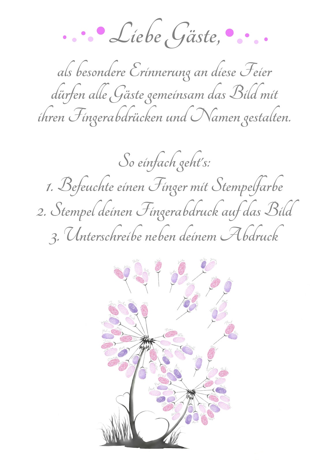 Wedding Tree Pusteblume Hochzeit Gästebuch Blume Weddingtree Etsy