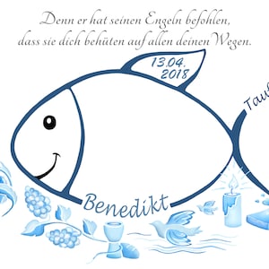 Taufe Fisch Geschenk, Fingeradruck Fisch Gästebuch, Taufe Geschenk Junge, Taufe Geschenke, Taufe Deko, Taufe Gästebuch