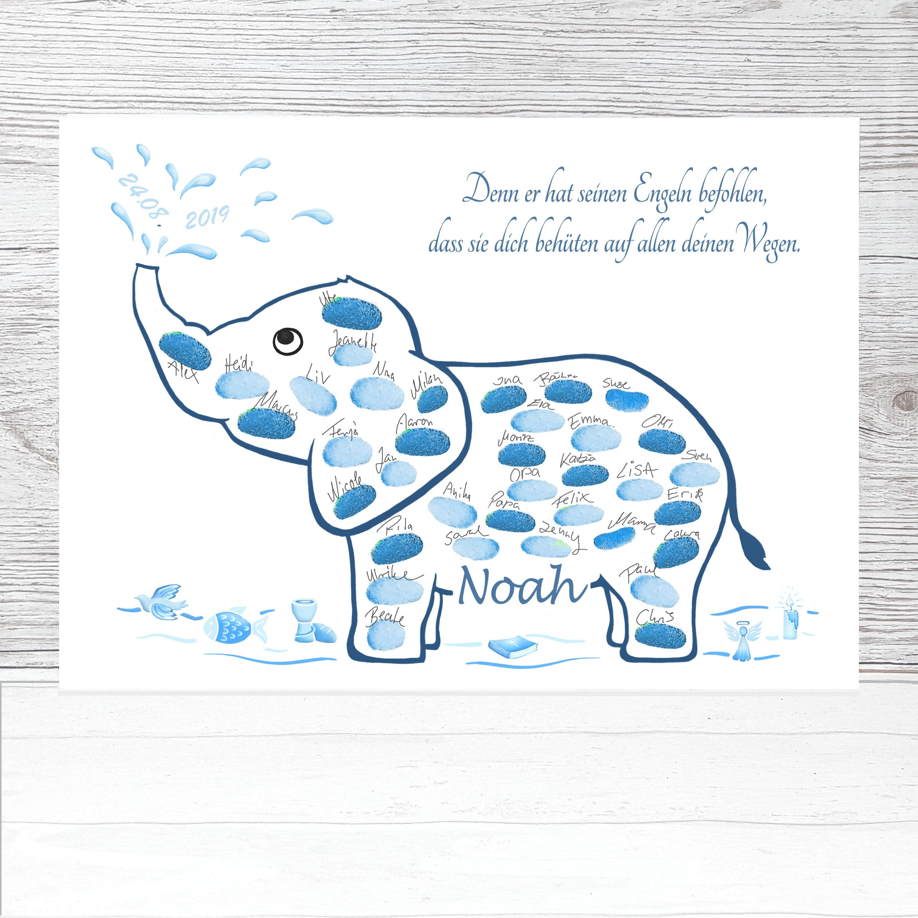 Meine Taufe Gästebuch Elefant
