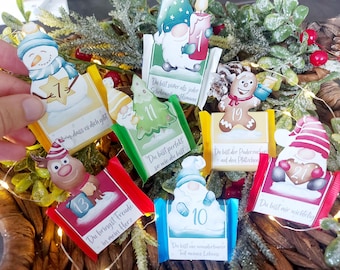 Ritter Sport Advent Calendar, Ritter Sport Mini Christmas Wrappers, Advent Calendar Numbers, DIY Advent Calendar, Template