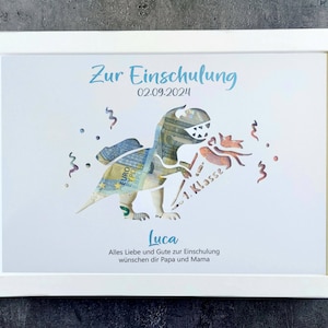 Presente de matrícula escolar de dinossauro, presente de matrícula escolar personalizado para meninos, presente de dinossauro, presente de dinheiro para início de escola, cone de escola de dinossauro