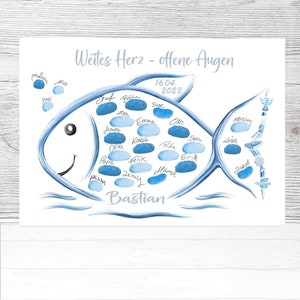 Communion fish baptism gift communion baptism, guest book alternative decoration fish first communion