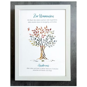 Cadeau d'argent personnalisé pour communion, cadeau d'argent pour arbre de communion, cadeau d'argent pour confirmation, cadeau d'argent pour confirmation pour cadre photo