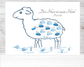 Kommunion Schaf Taufe Geschenk Gästebuch Alternative Hirte Deko Schaf Erstkommunion