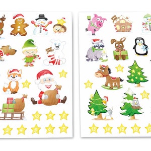 Christmas stickers for paper bags, advent calendar stickers, Christmas gift stickers
