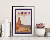 Palo Duro Vintage Travel Poster - Wedding Poster personalized with Names and date (frame not included)