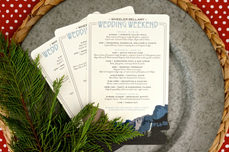 Yosemite National Park Timeline Of Events Wedding Weekend Etsy