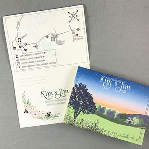 Nashville Countryside Trifold Wedding Invitation with Tear Off RSVP and Map // Terian Farms Event Center