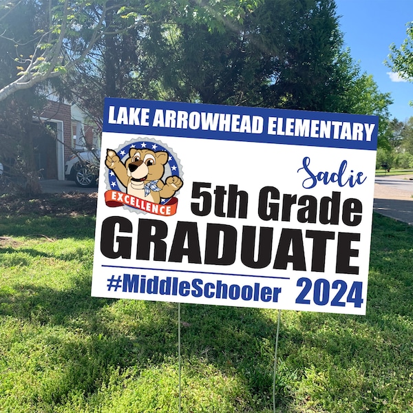 5th Grade Grad Sign, Custom Sign, Senior 2024, Graduation Yard Sign Template, Graduation Decorations, DIY File Option,