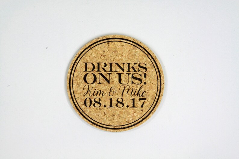 Personalized Cork Save the Date Coasters Wedding Favor Etsy