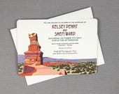 Palo Duro Canyon Vintage 5x7 Wedding Invitation with A7 Envelopes
