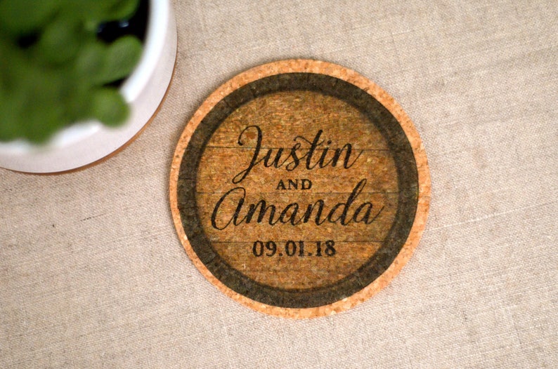 Personalized Coaster Save the Dates Cork Coasters Wedding Etsy