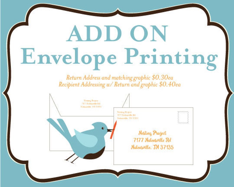 Add On Envelope Printing Envelope Template Address Label image 1
