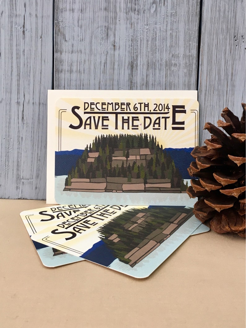 Starved Rock State Park Illinois Save the Date Notecards with A2 Envelopes