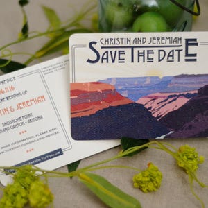 Grand Canyon National Park Wedding Announcement Craftsman - Save The Date - Sunset Landscape - Custom invite - Personalized invitations