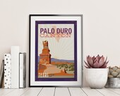 Palo Duro Vintage Travel Poster - Wedding Poster personalized with Names and date (frame not included)