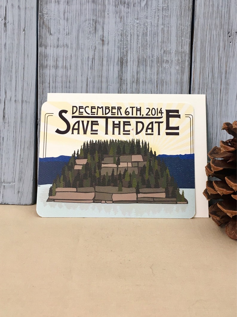 Starved Rock State Park Illinois Save the Date Notecards with A2 Envelopes