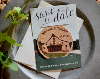 The Loveless Barn Wedding Venue Cork Coaster Save the Date