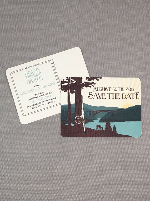 New River Gorge Bridge Virginia Save The Date Postcards Ja1 Etsy