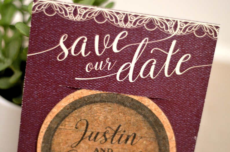 Personalized Coaster Save the Dates Cork Coasters Wedding Etsy