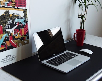 Classic Black Leather Desk Pad