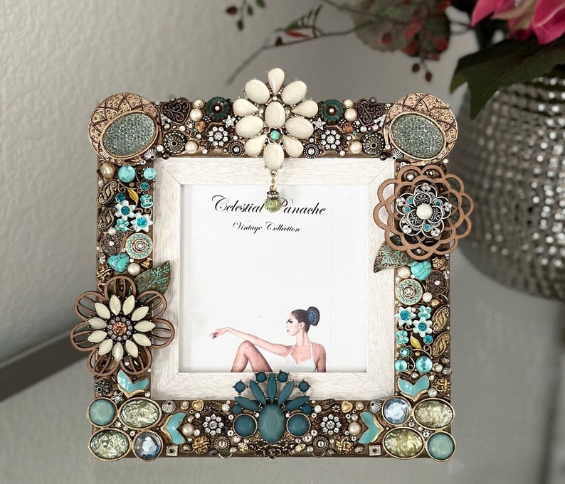 Vintage Jeweled Picture Frame del Mar Etsy