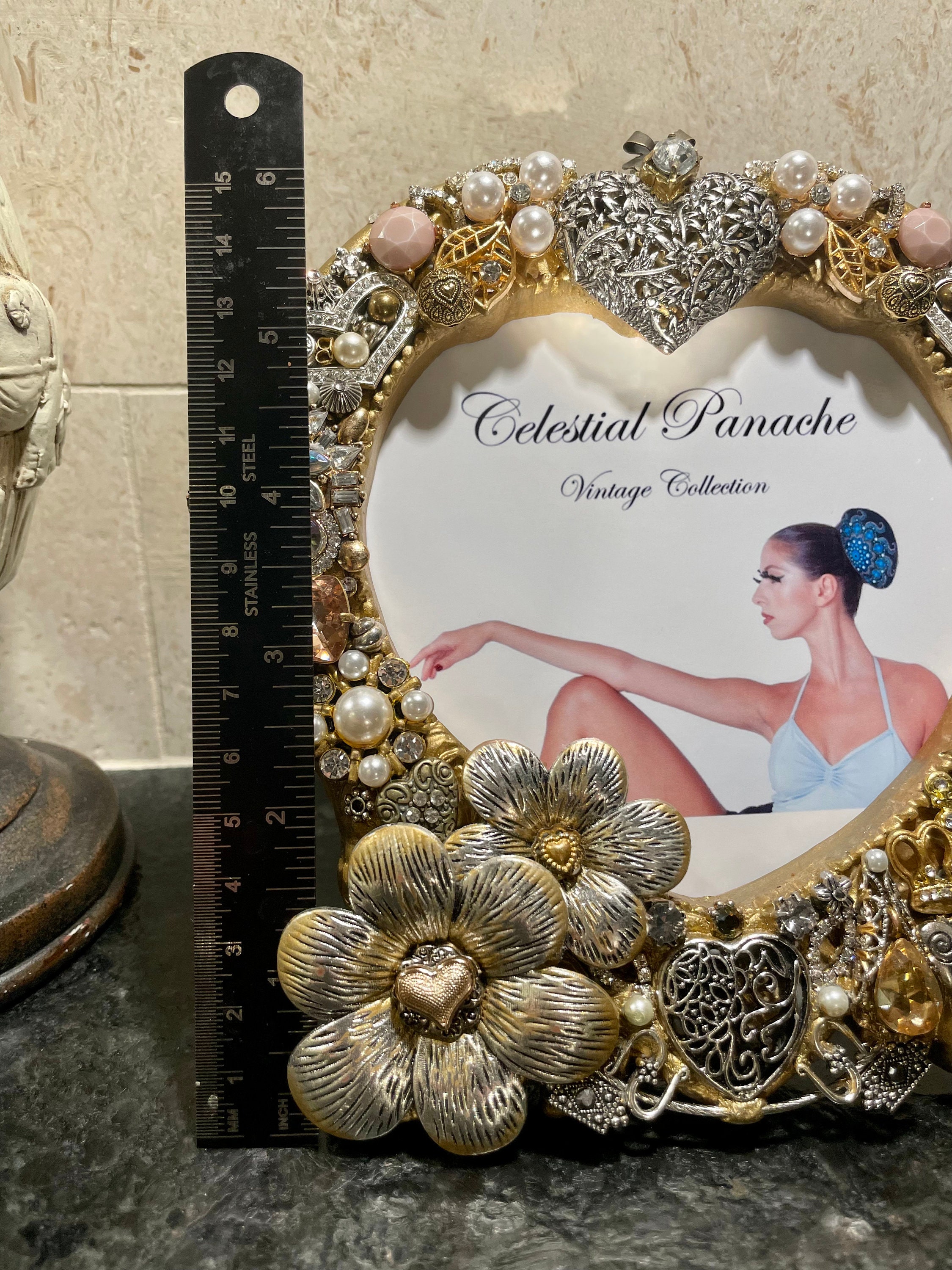 Vintage Jeweled Picture Frame queen of Hearts Etsy