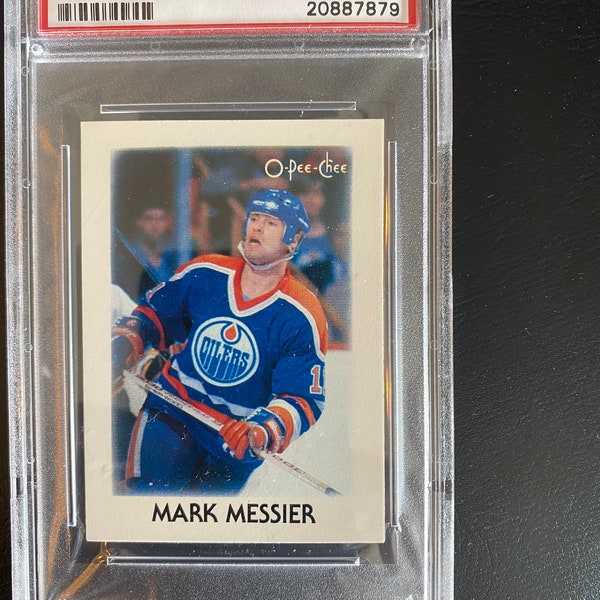 Mark Messier -1987 O - PEE - CHEE Minis Card - PSA Graded 8.0 - Hockey Card - gorgeous card - vintage card - hockey card