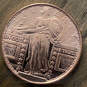 1 ounce Copper Round - .999 copper -Standing Liberty - Bullion - Collectible Coins - Pure Copper - Must have for ones collection
