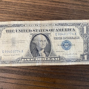 1957 1.00 Silver Certificate - Small Size Notes - Antique Note - US Small Notes - Small Size Note - - Collectible Notes