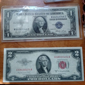 1935 Silver Certificate and a 1953 Antique Red Seal