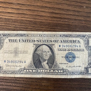 1957 1.00 Silver Certificate - Small Size Notes - Antique Note - US Small Notes - Small Size Note - - Collectible Notes